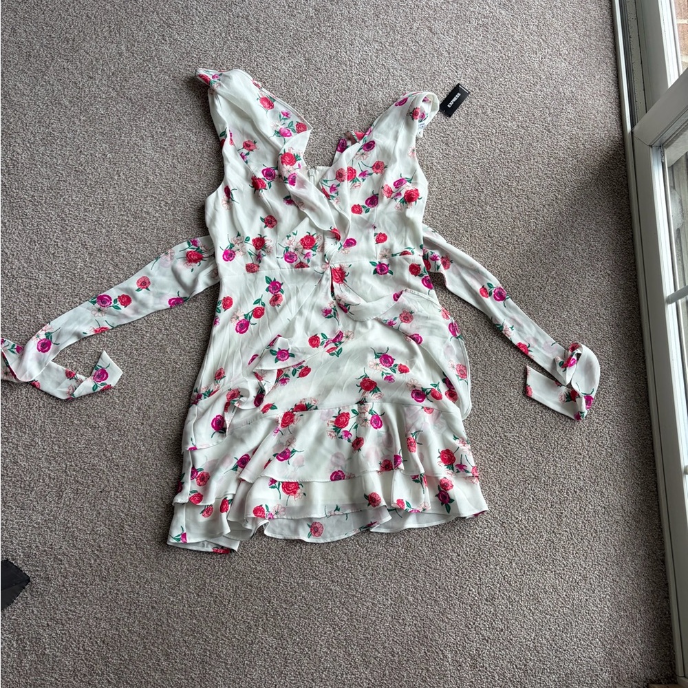 Express Floral Ruffle Dress